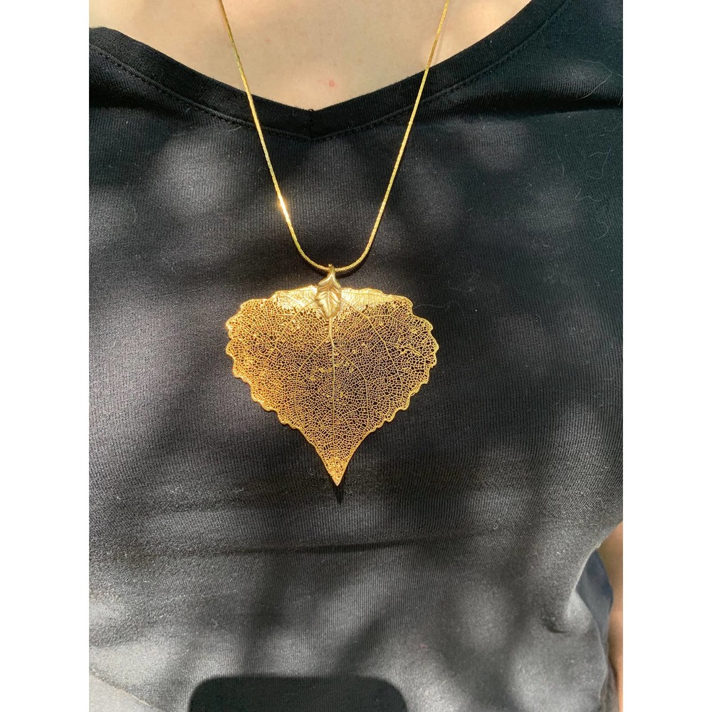 26vintage Gold Leaf Necklace | Costume Gold Leaf … - image 1